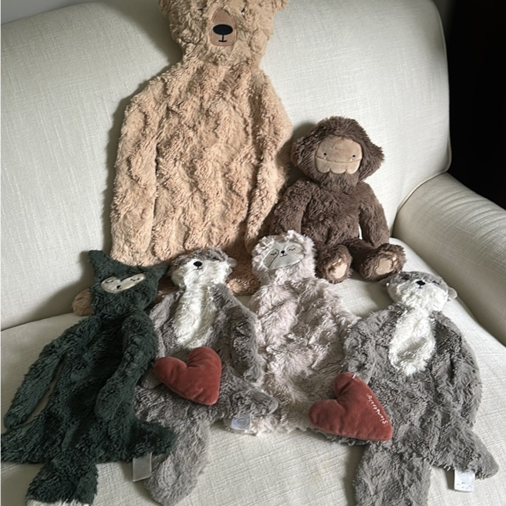 Slumberkins Bundle 6pcs  - honey bear, otter, yeti, fox, Bigfoot, sloth